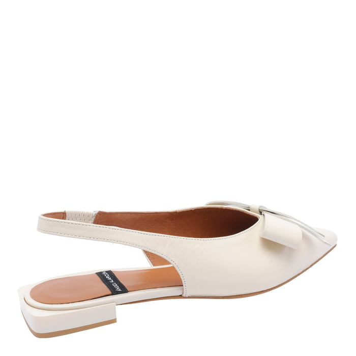 Angel Alarcon Flat Shoes White Calf Leather/rubber Sole