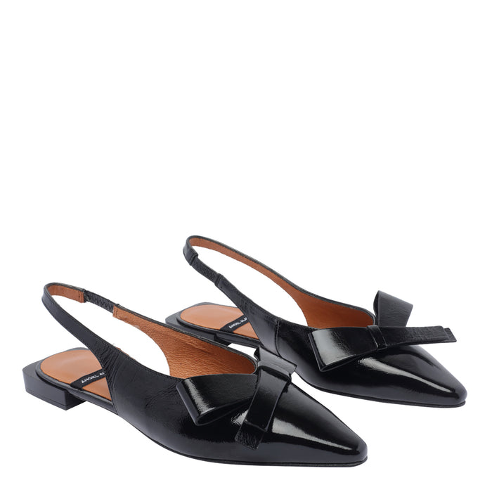 Angel Alarcon Flat Shoes Black Calf Leather/rubber Sole