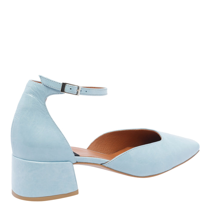 Angel Alarcon With Heel Blue Calf Leather/rubber Sole