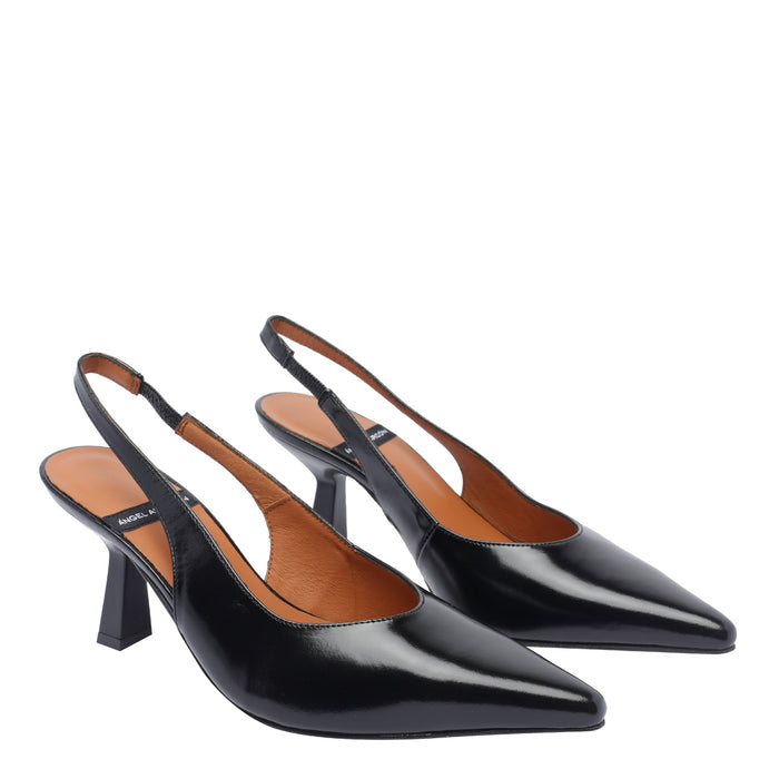 Angel Alarcon With Heel Black Calf Leather/rubber Sole