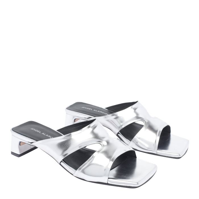 Angel Alarcon Sandals Silver Calf Leather/rubber Sole