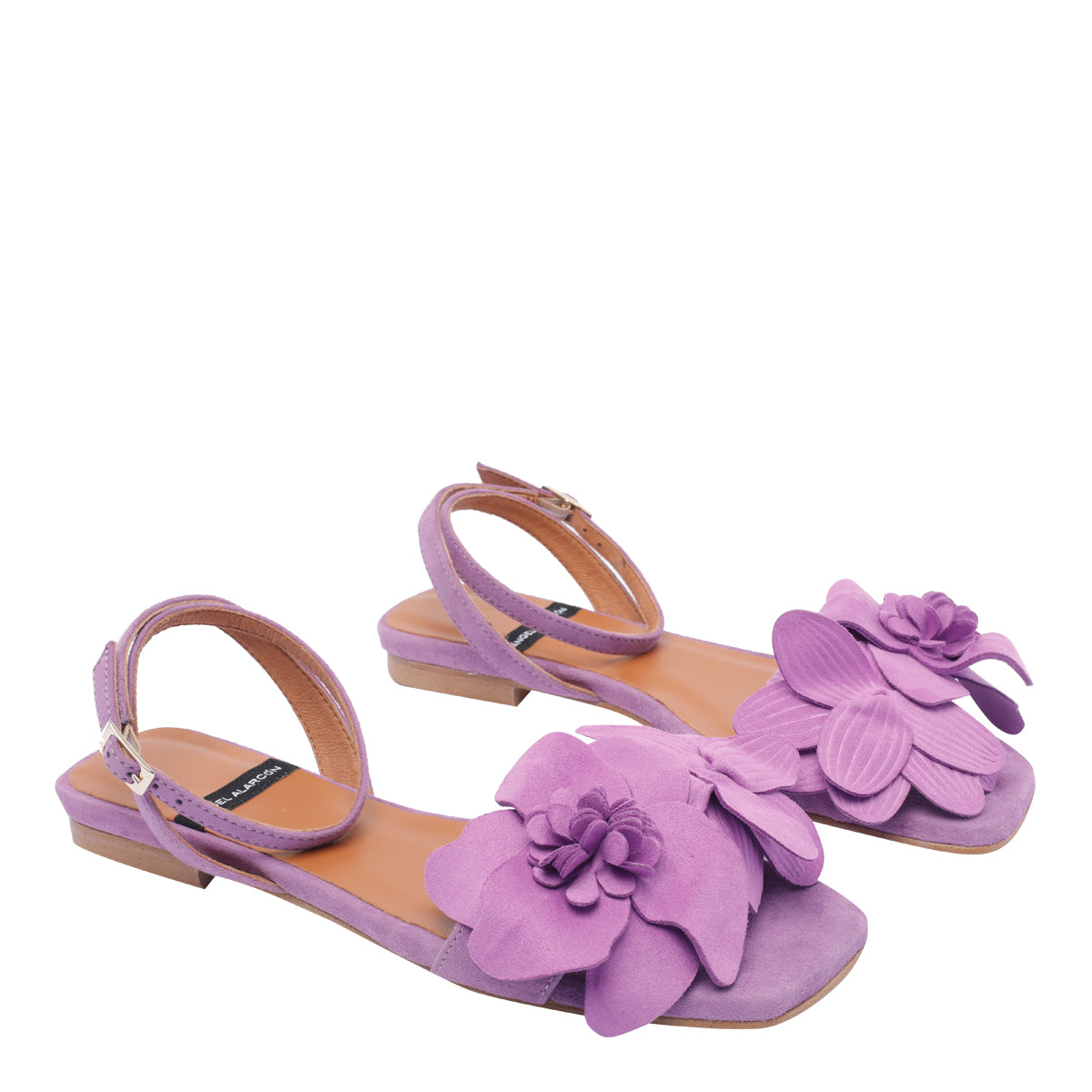 Angel Alarcon Sandals Purple Suede/rubber Sole