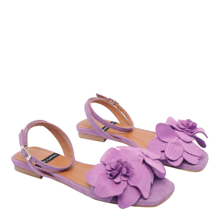 Angel Alarcon Sandals Purple Suede/rubber Sole