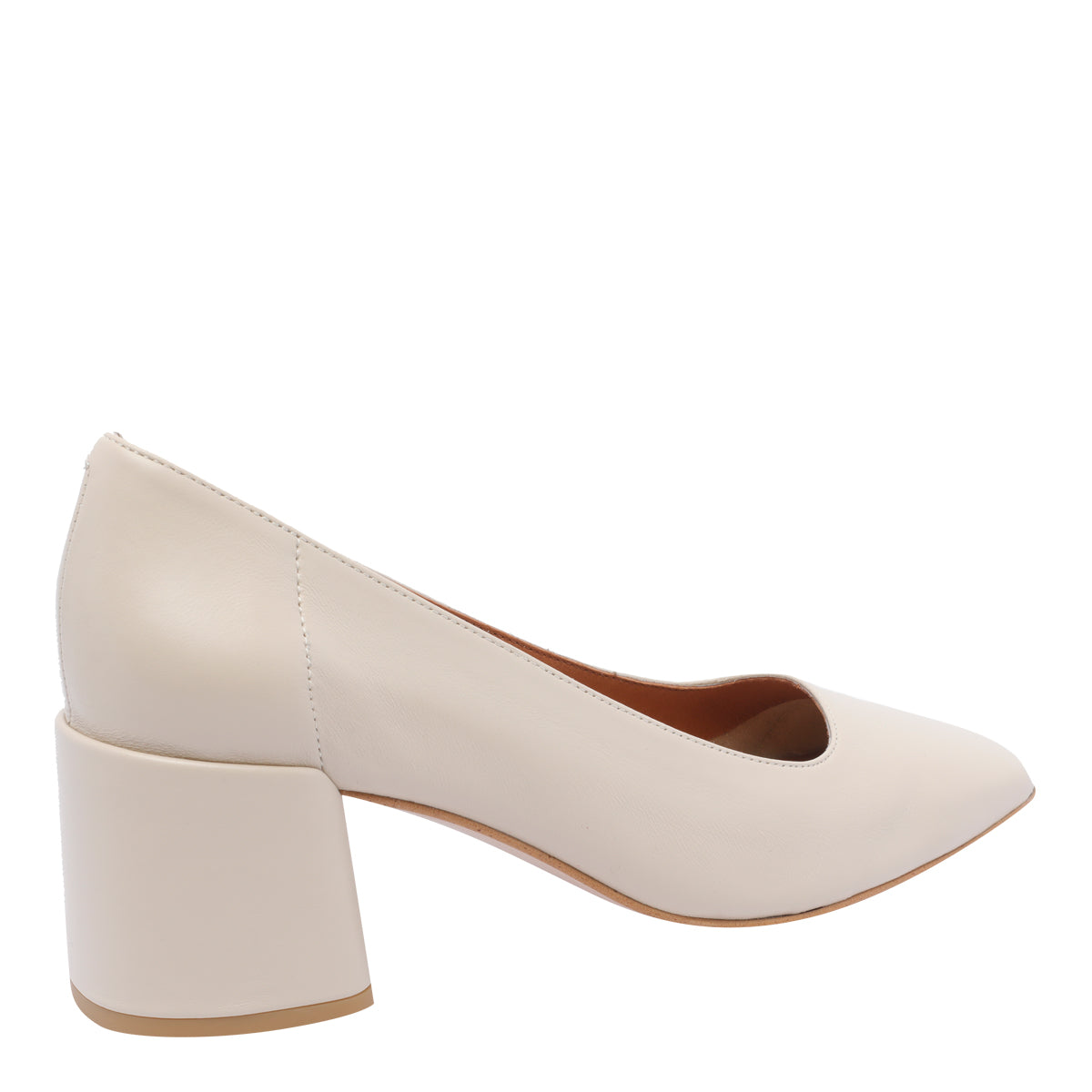 Angel Alarcon With Heel White Calf Leather/rubber Sole