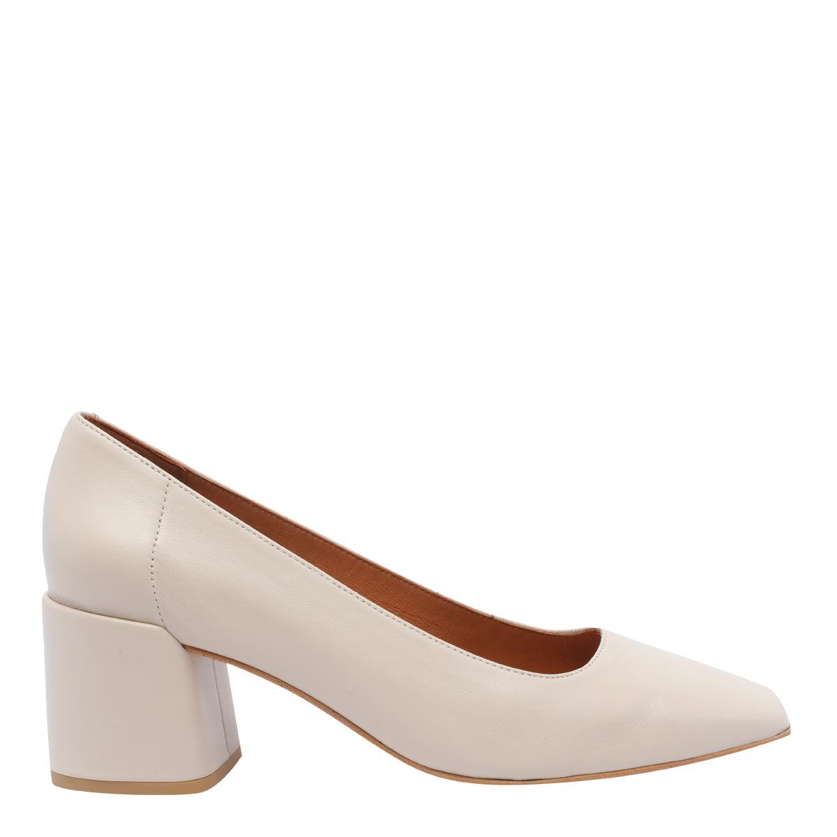 Angel Alarcon With Heel White Calf Leather/rubber Sole