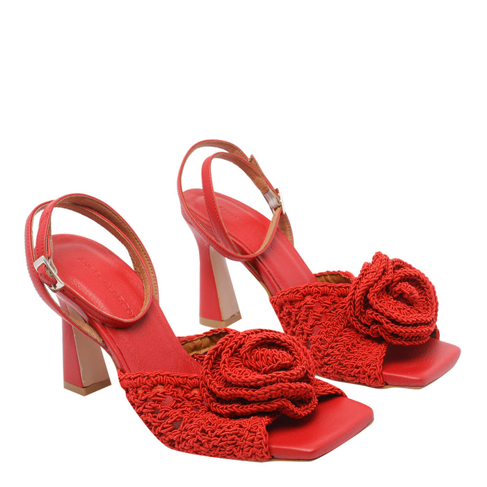 Angel Alarcon Sandals Red Fabric/rubber Sole