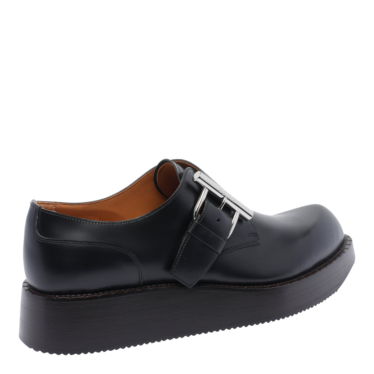 Alexander Mcqueen Flat Shoes Black Calf Leather/rubber Sole