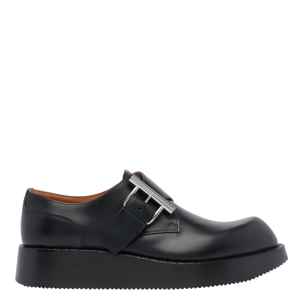 Alexander Mcqueen Flat Shoes Black Calf Leather/rubber Sole