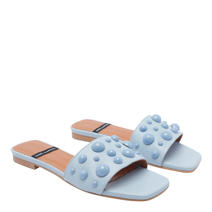 Angel Alarcon Sandals Blue Calf Leather/rubber Sole