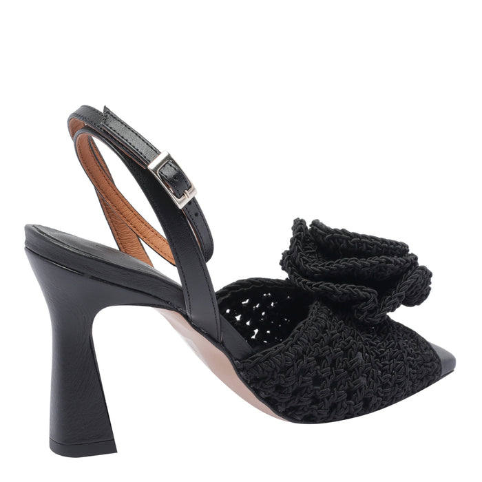 Angel Alarcon Sandals Black Fabric/rubber Sole