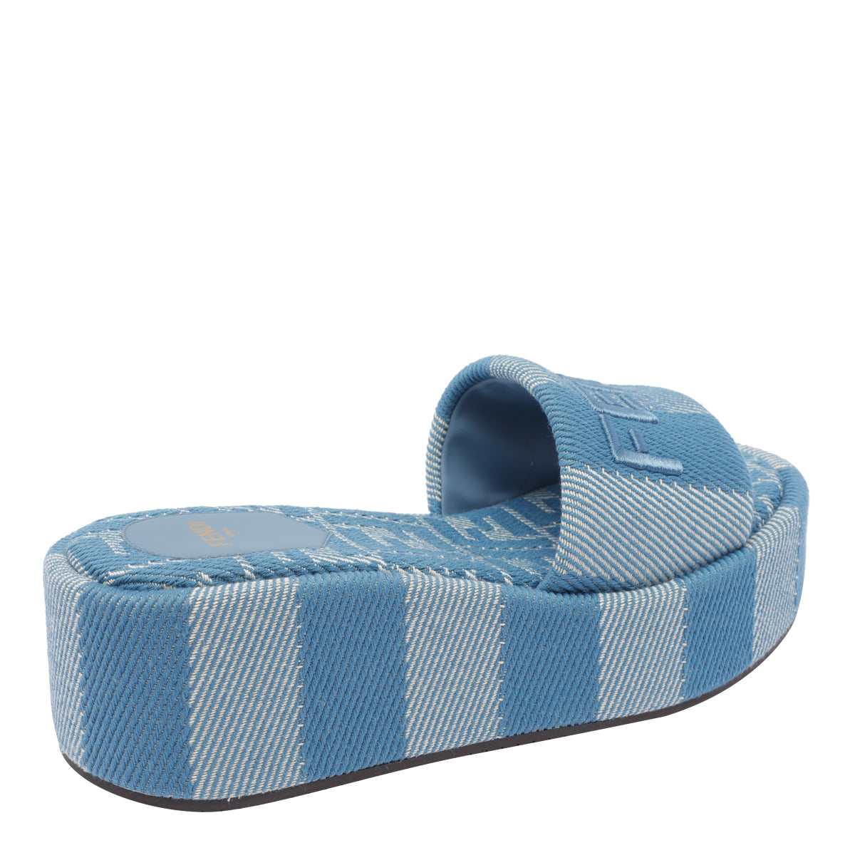 Fendi Sandals Blue Fabric/rubber Sole