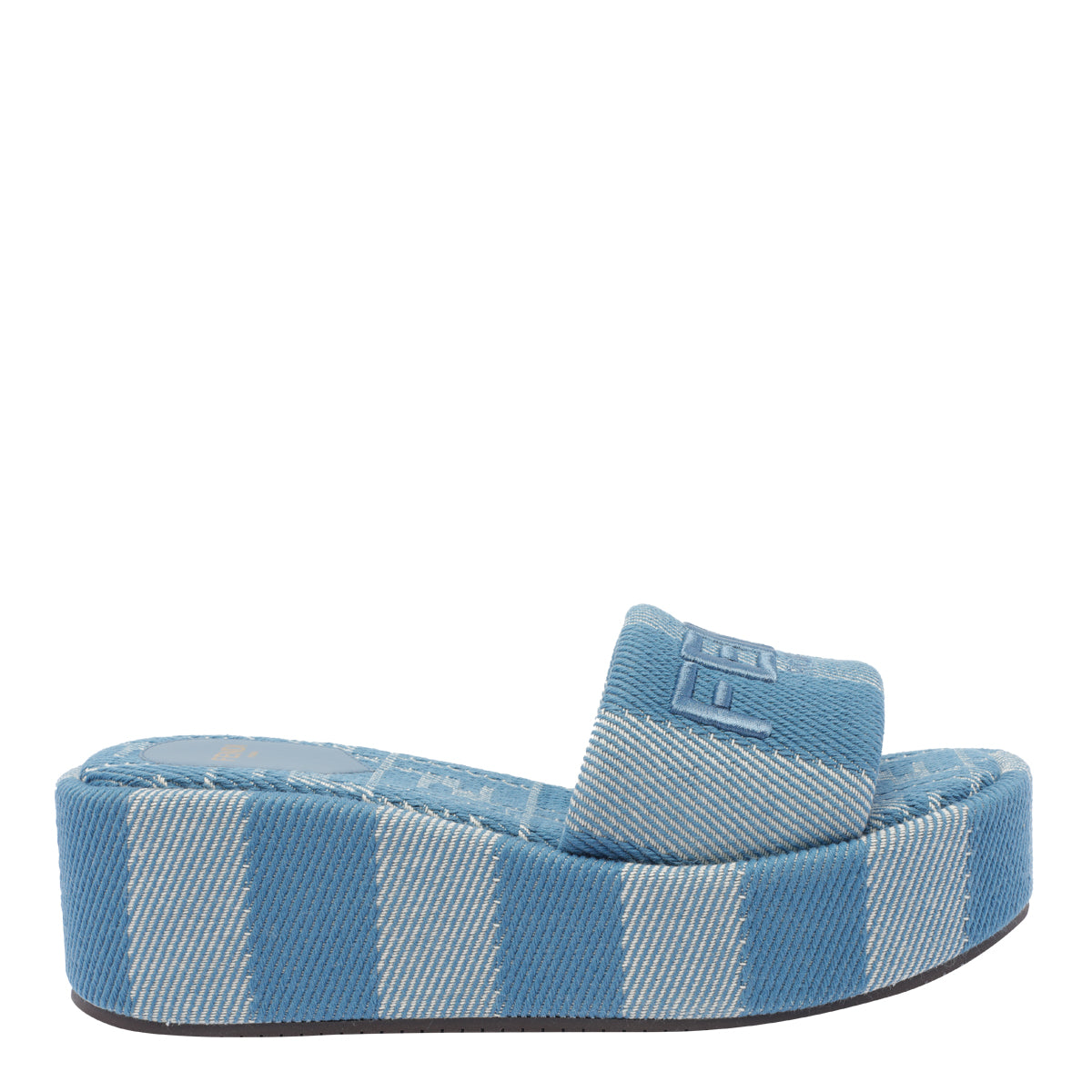 Fendi Sandals Blue Fabric/rubber Sole