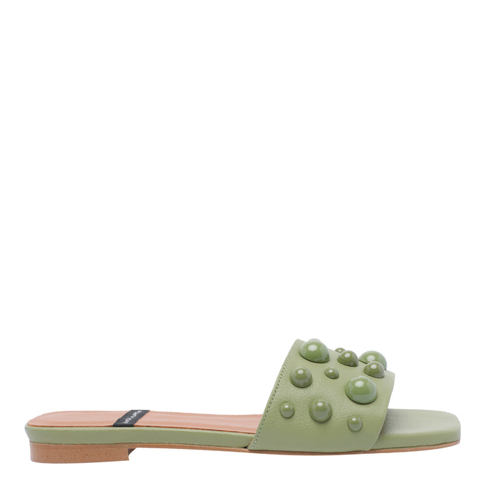 Angel Alarcon Sandals Green Calf Leather/rubber Sole