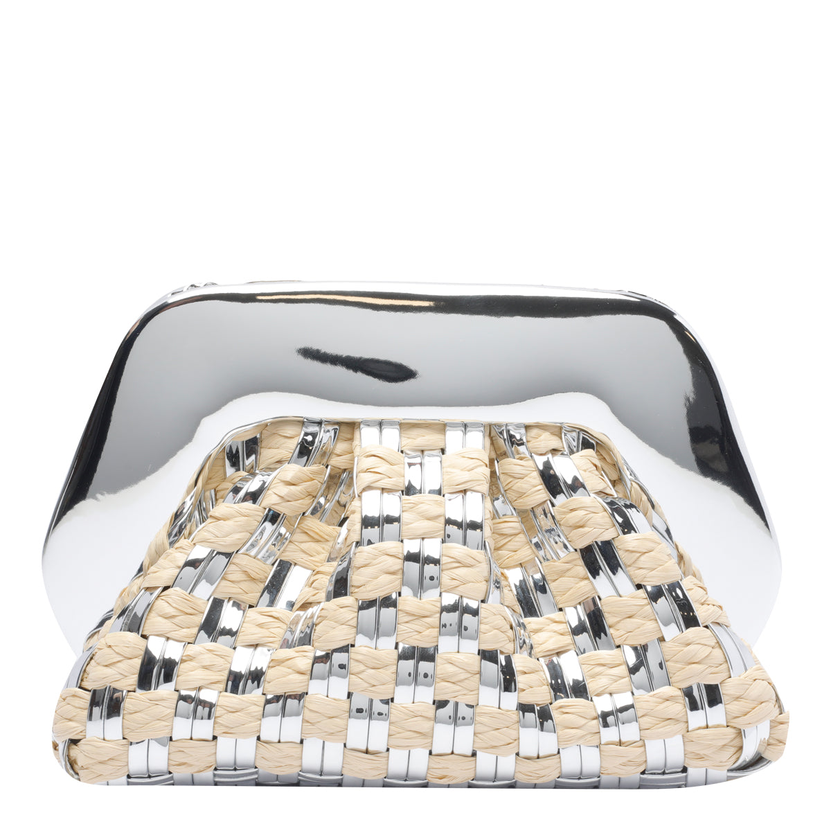 The Moire Bags Silver Straw Vegan