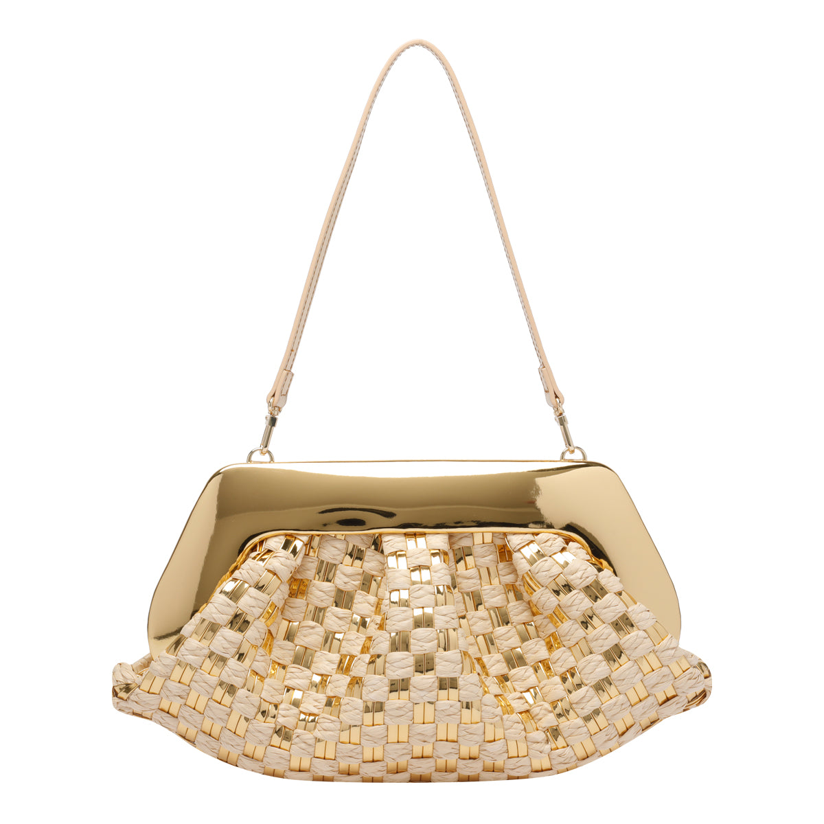 The Moire Bags Golden Straw Vegan
