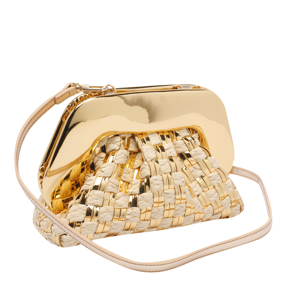 The Moire Bags Golden Straw Vegan
