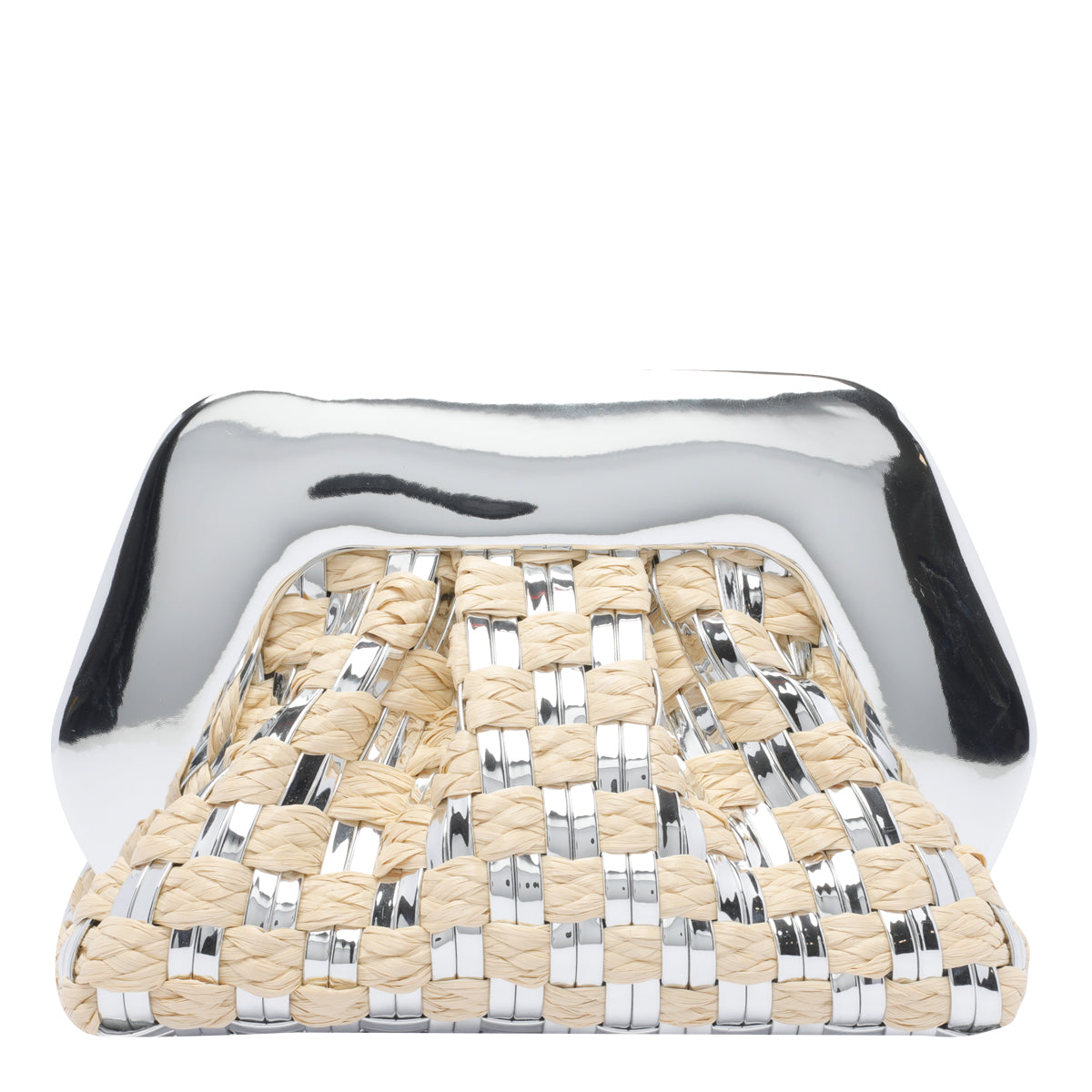 The Moire Bags Silver Straw Vegan