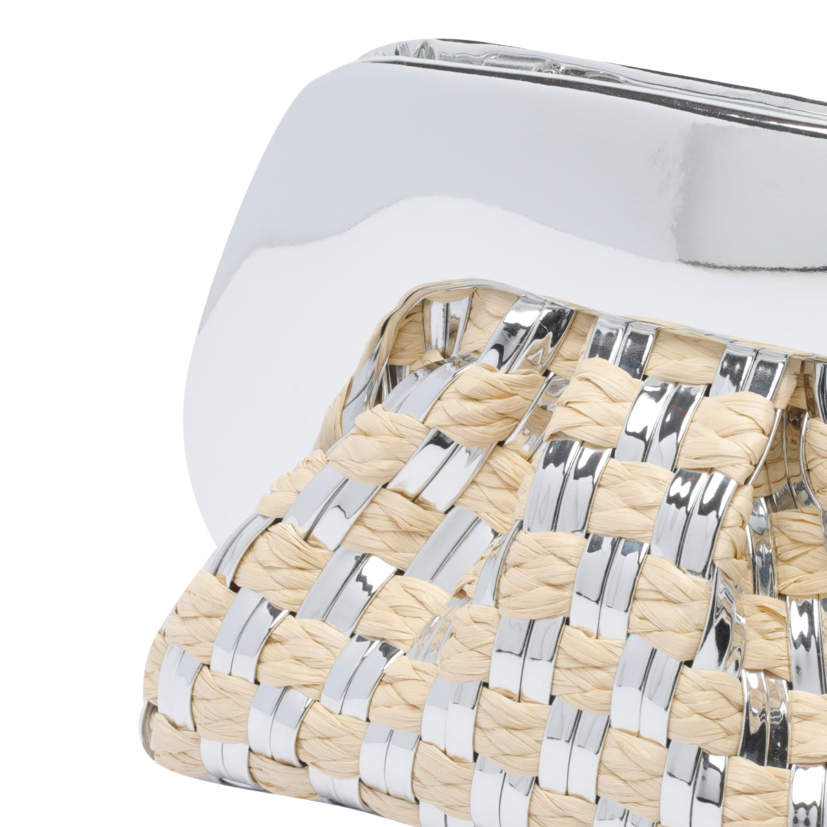 The Moire Bags Silver Straw Vegan