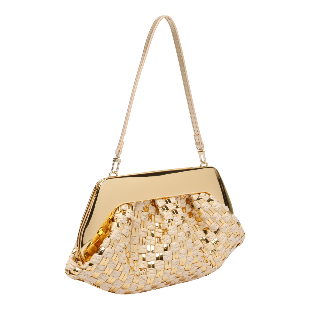 The Moire Bags Golden Straw Vegan