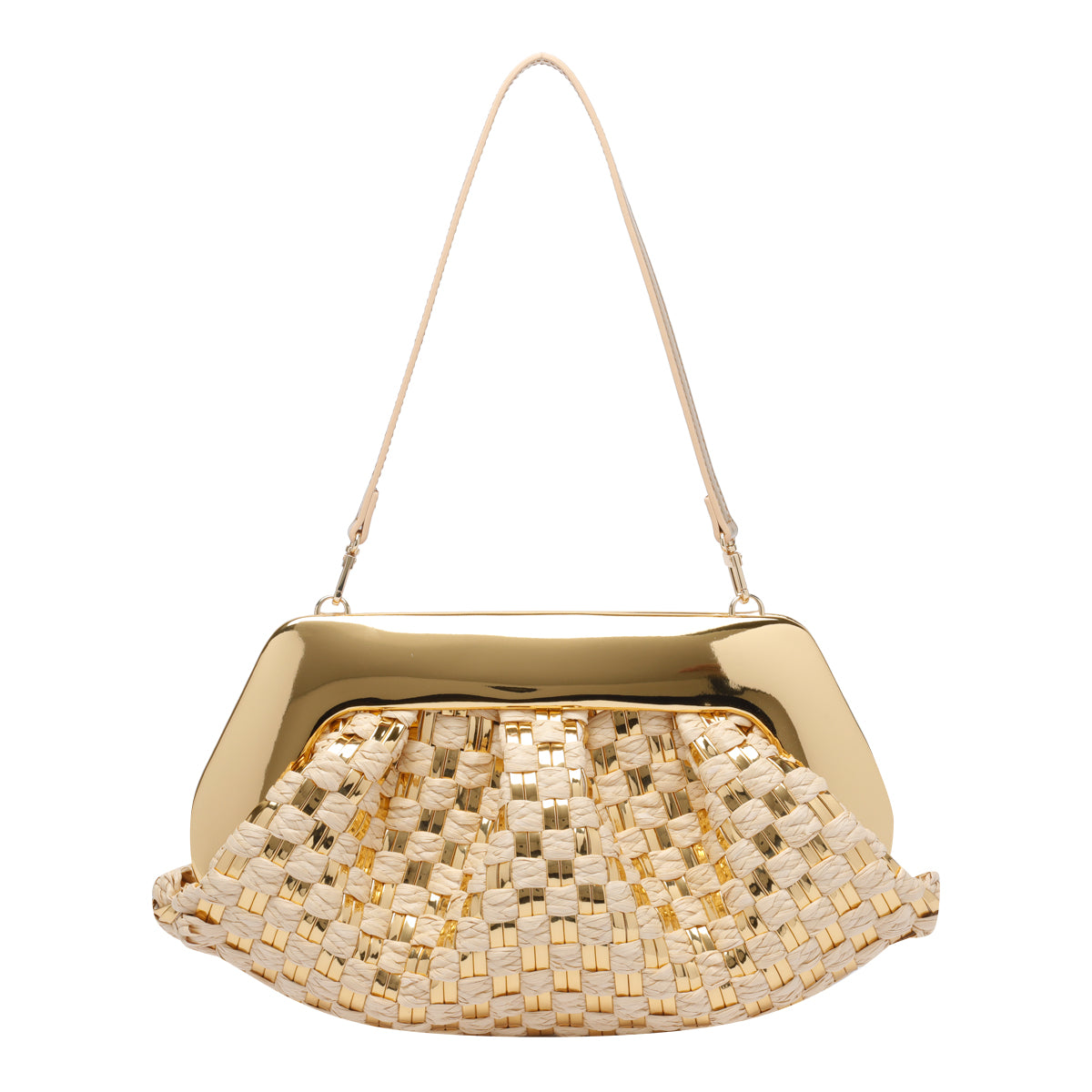 The Moire Bags Golden Straw Vegan