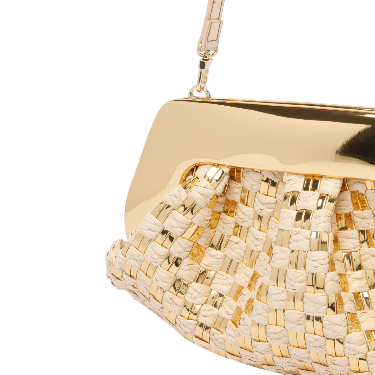 The Moire Bags Golden Straw Vegan