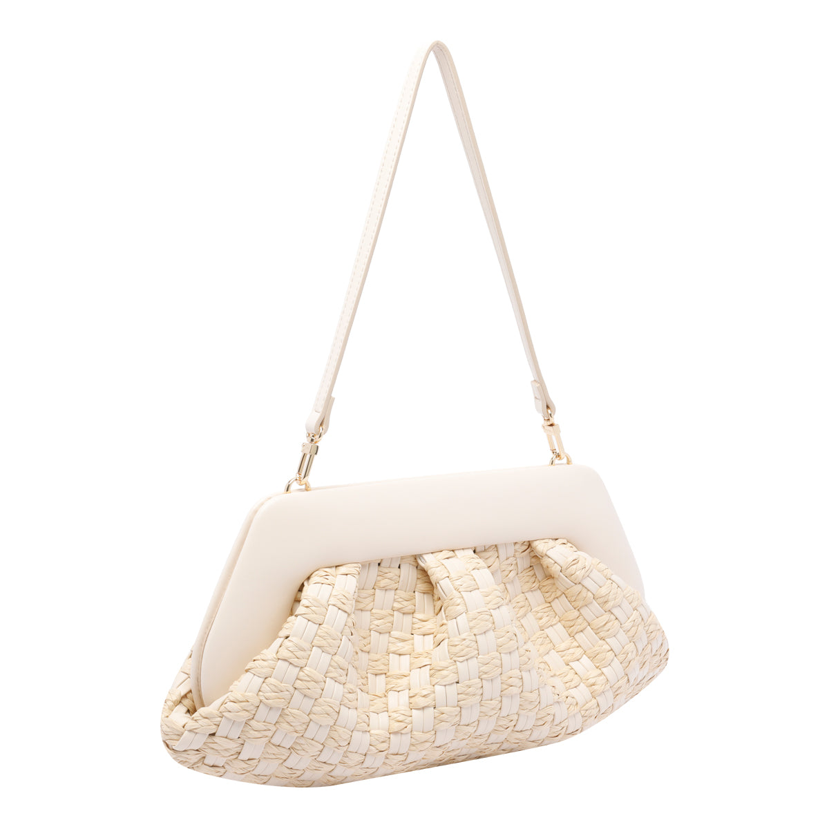 The Moire Bags Beige Straw Vegan