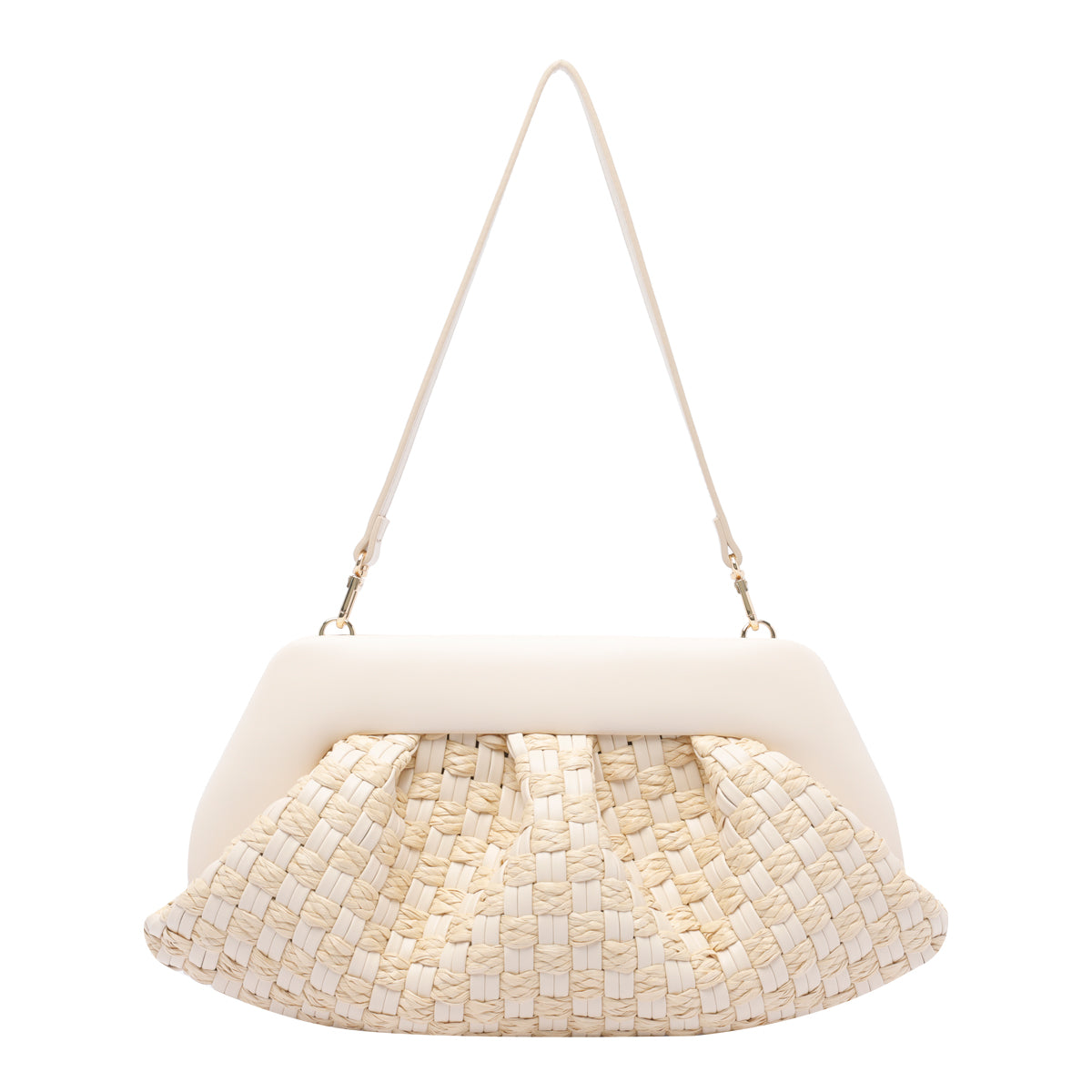 The Moire Bags Beige Straw Vegan