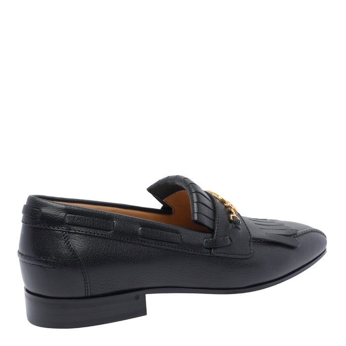Valentino Garavani Flat Shoes Black Calf Leather/leather Sole