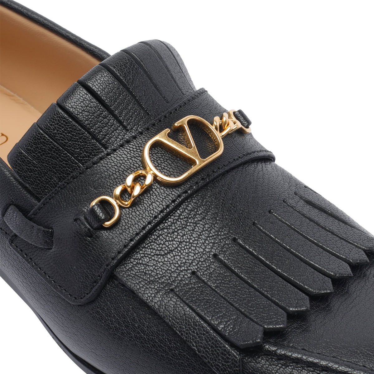 Valentino Garavani Flat Shoes Black Calf Leather/leather Sole