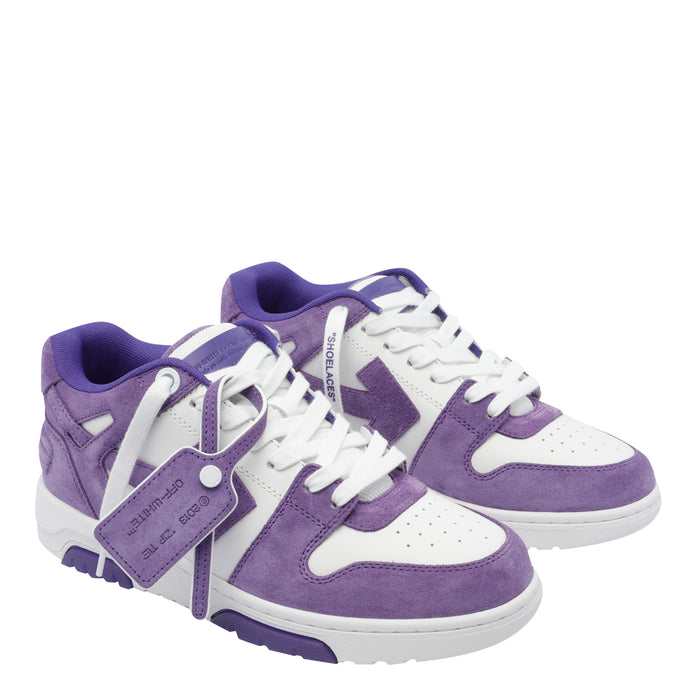 Off White Sneakers Purple Calf Leather/rubber Sole