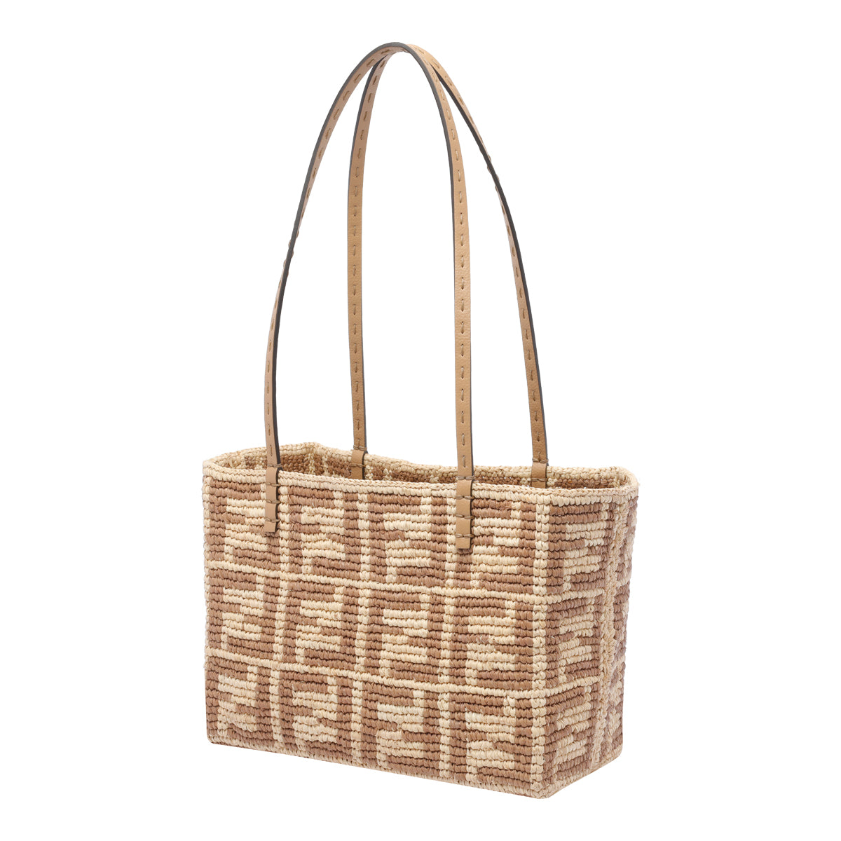 Fendi Bags Beige Rafia Fabric Leather Trim