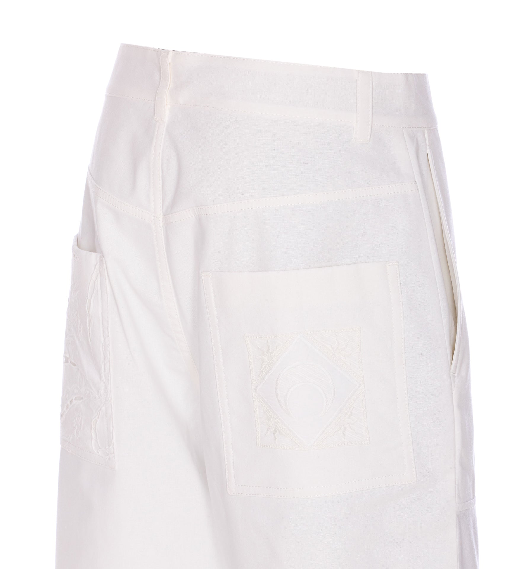 Marine Serre Trousers White Cotton
