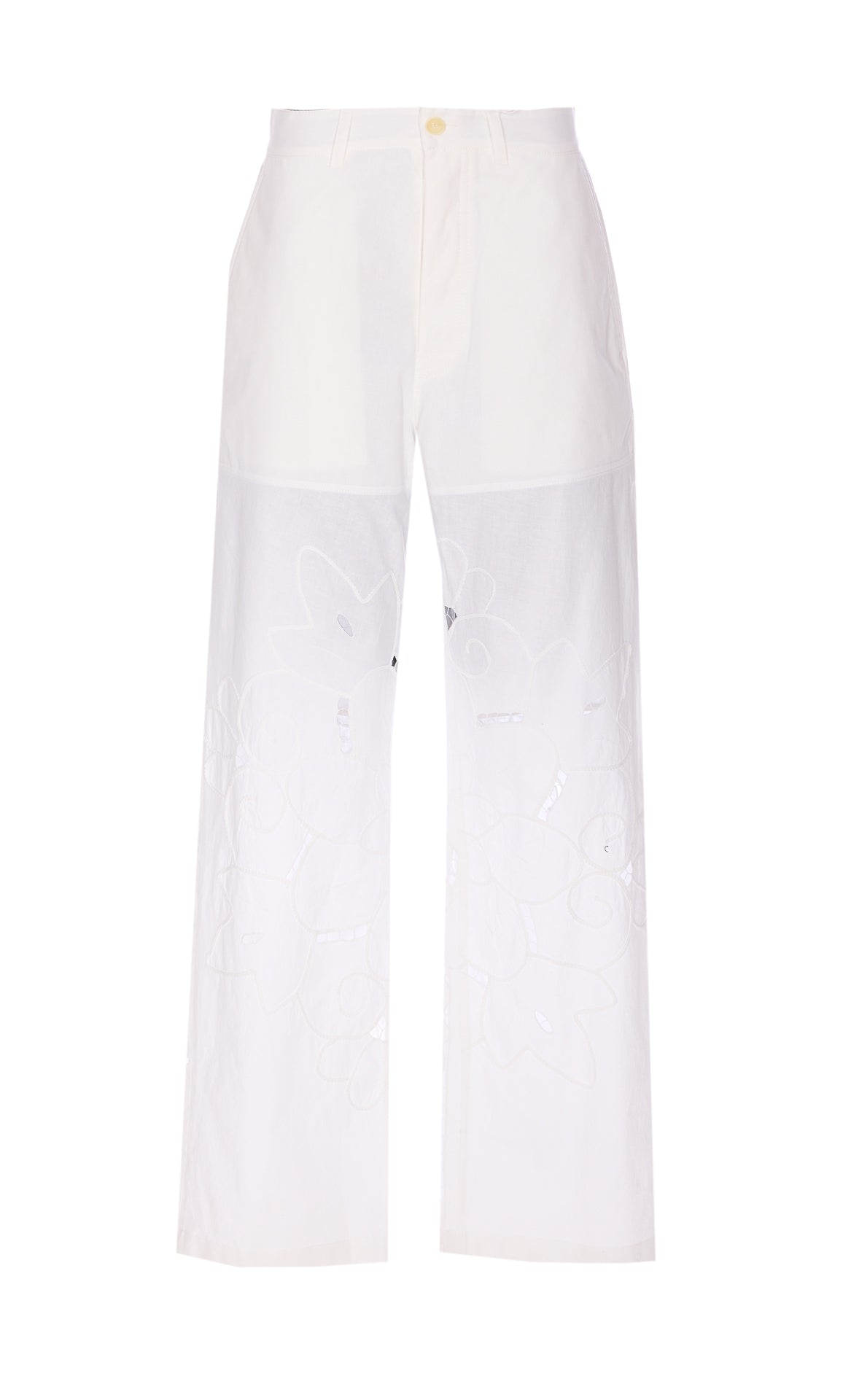 Marine Serre Trousers White Cotton