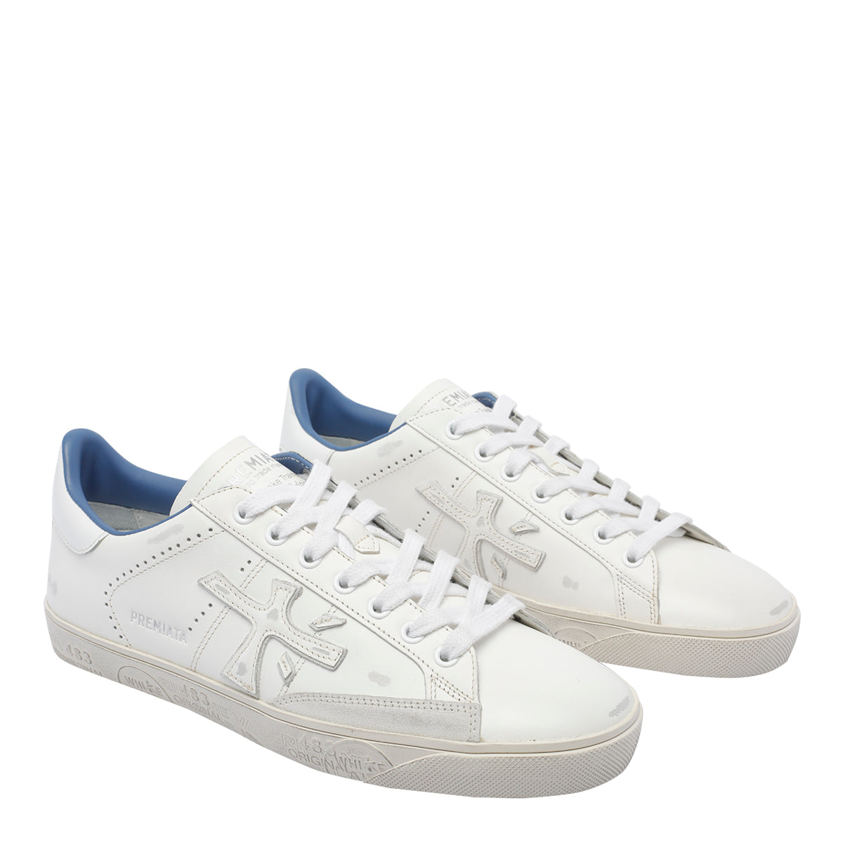 Premiata Sneakers White Calf Leather/rubber Sole