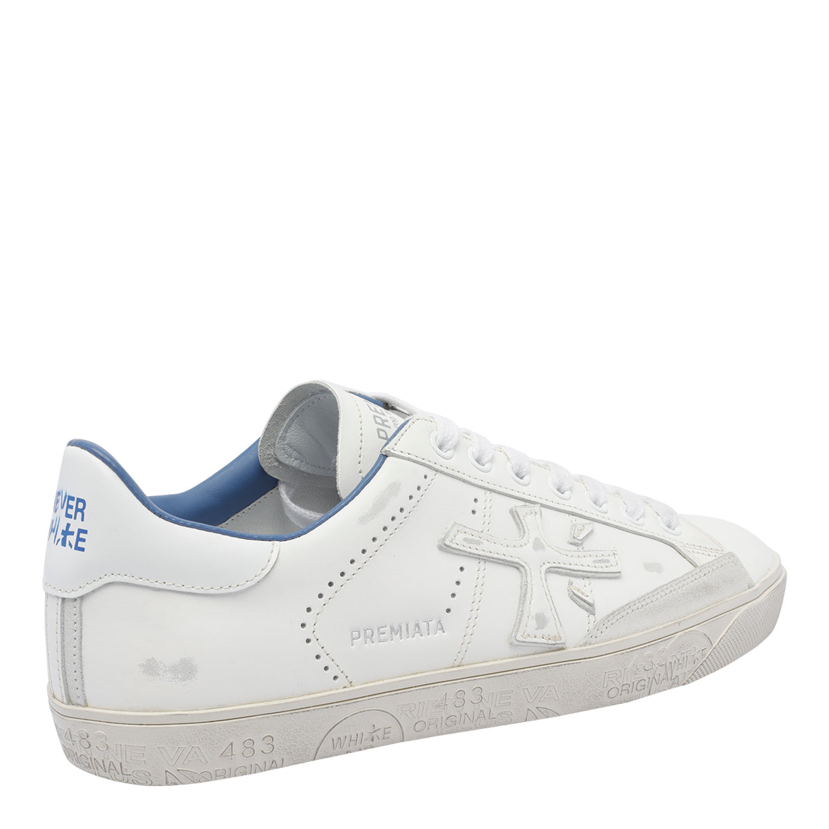 Premiata Sneakers White Calf Leather/rubber Sole