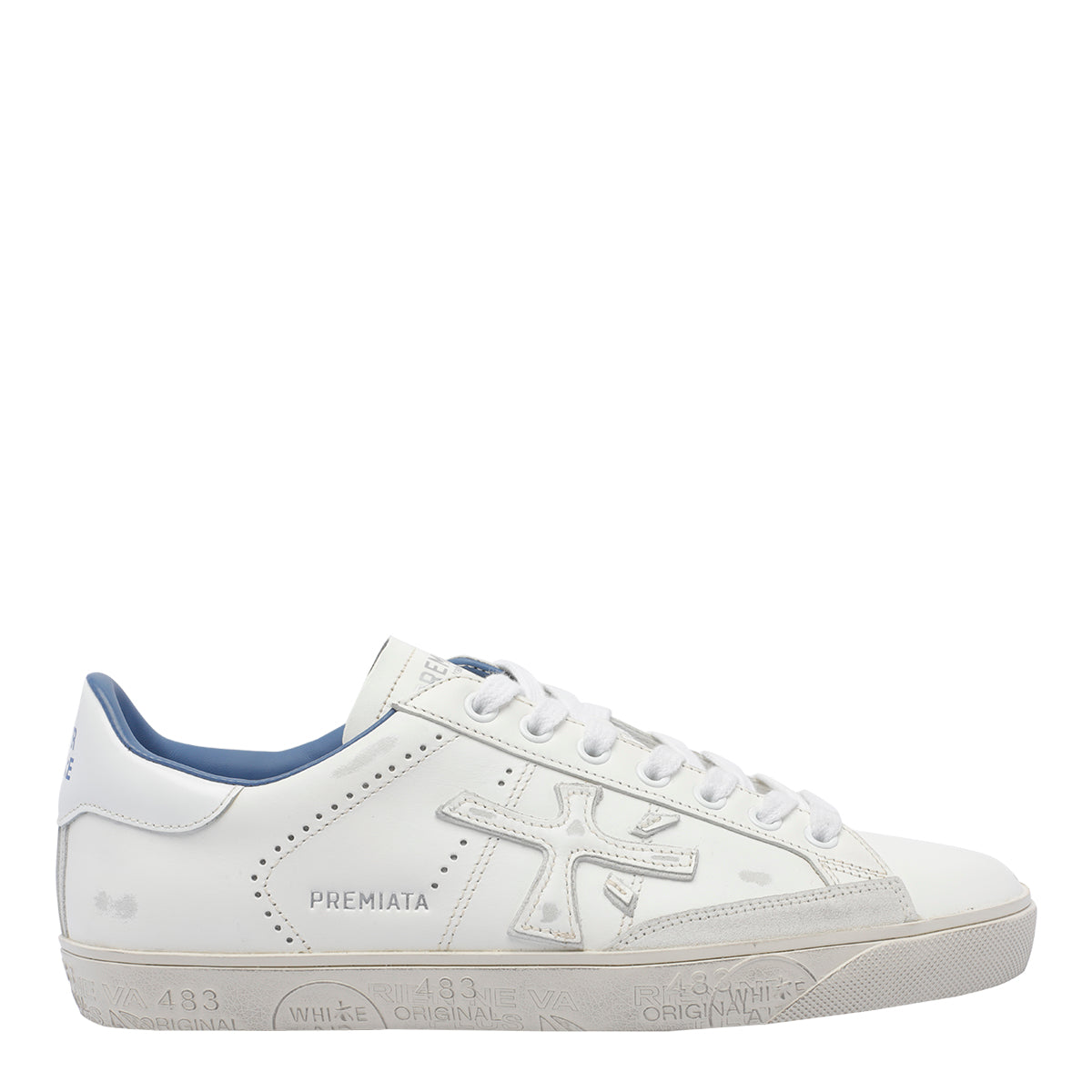 Premiata Sneakers White Calf Leather/rubber Sole