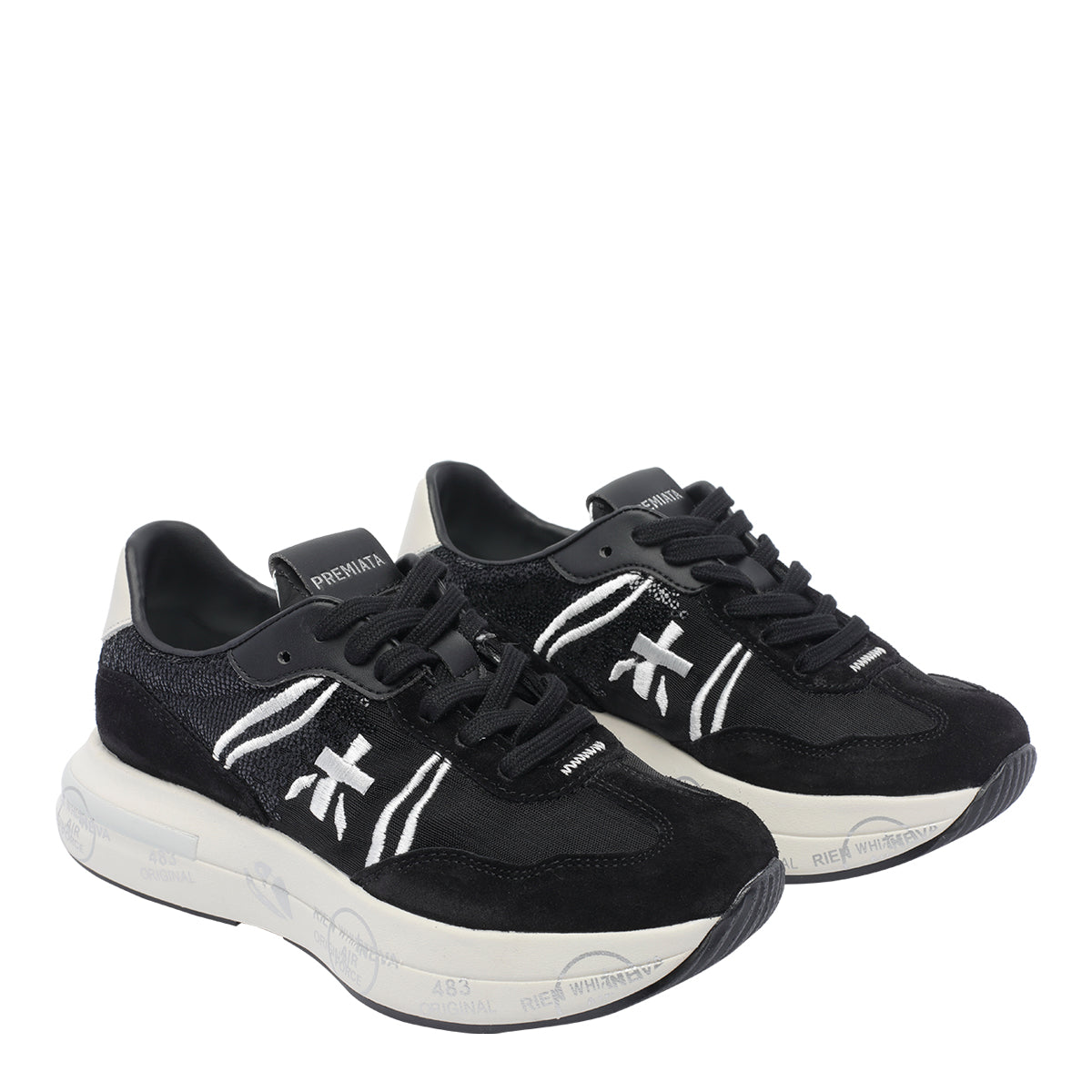 Premiata Sneakers Black Fabric/rubber Sole