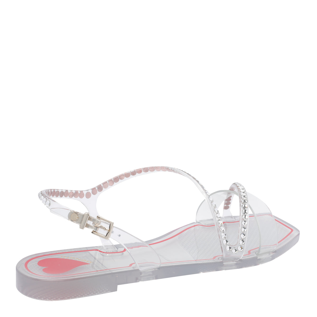 Menghi Sandals Silver Rubber And Strass/rubber Sole