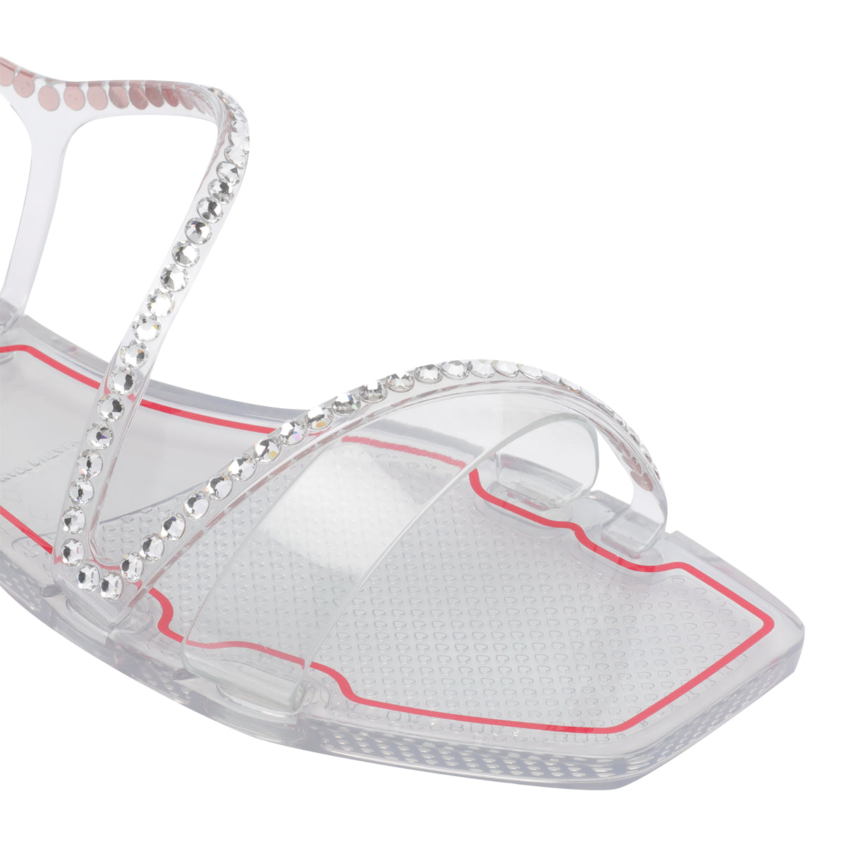 Menghi Sandals Silver Rubber And Strass/rubber Sole