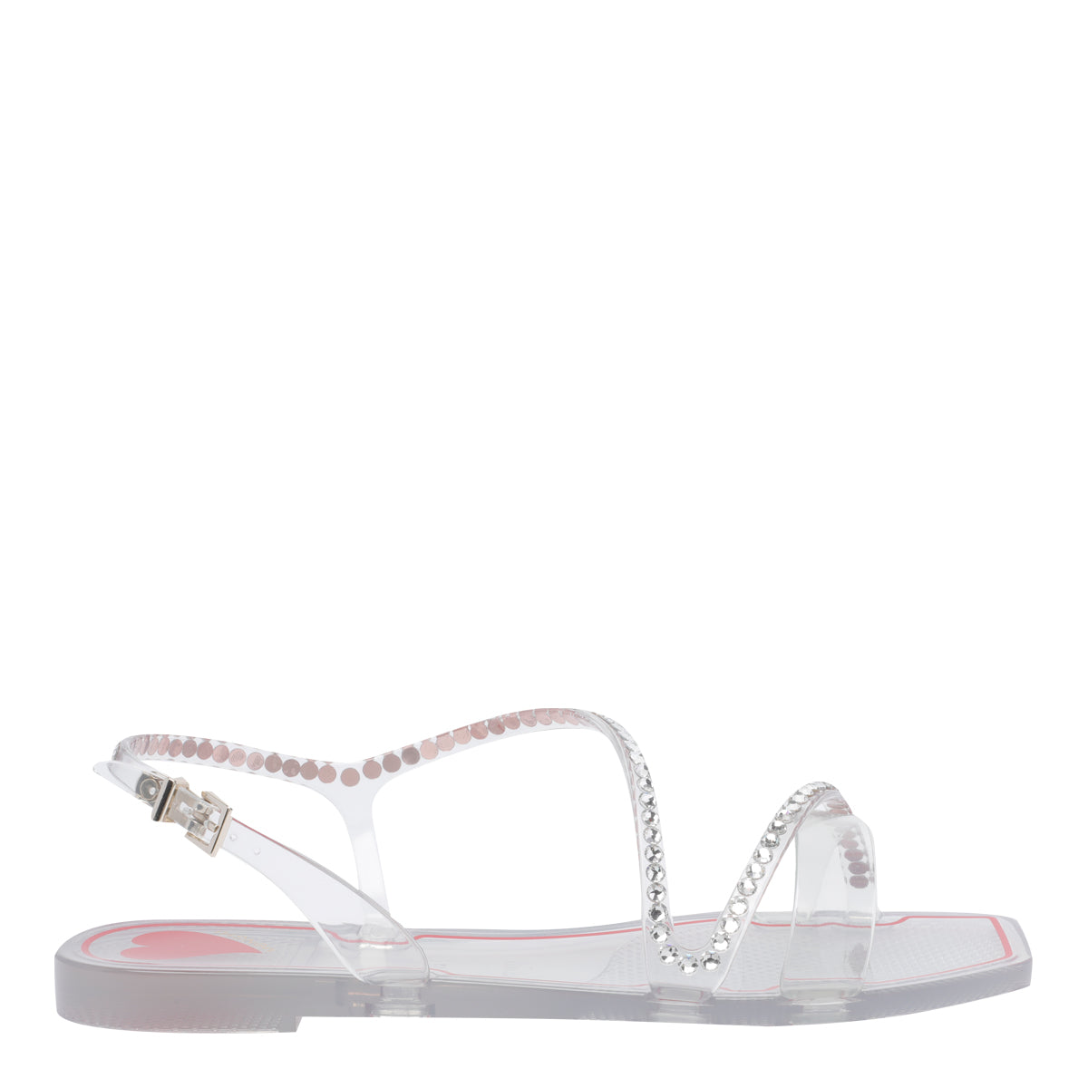 Menghi Sandals Silver Rubber And Strass/rubber Sole