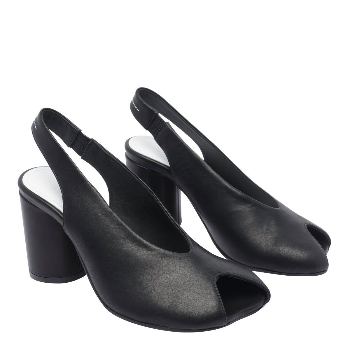 Mm6 Maison Margiela Sandals Black Calf Leather/leather Sole