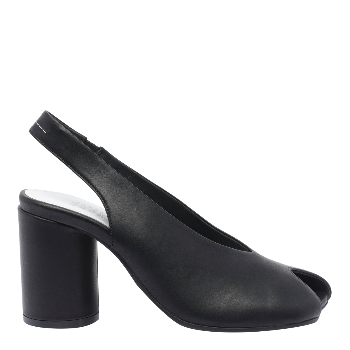 Mm6 Maison Margiela Sandals Black Calf Leather/leather Sole