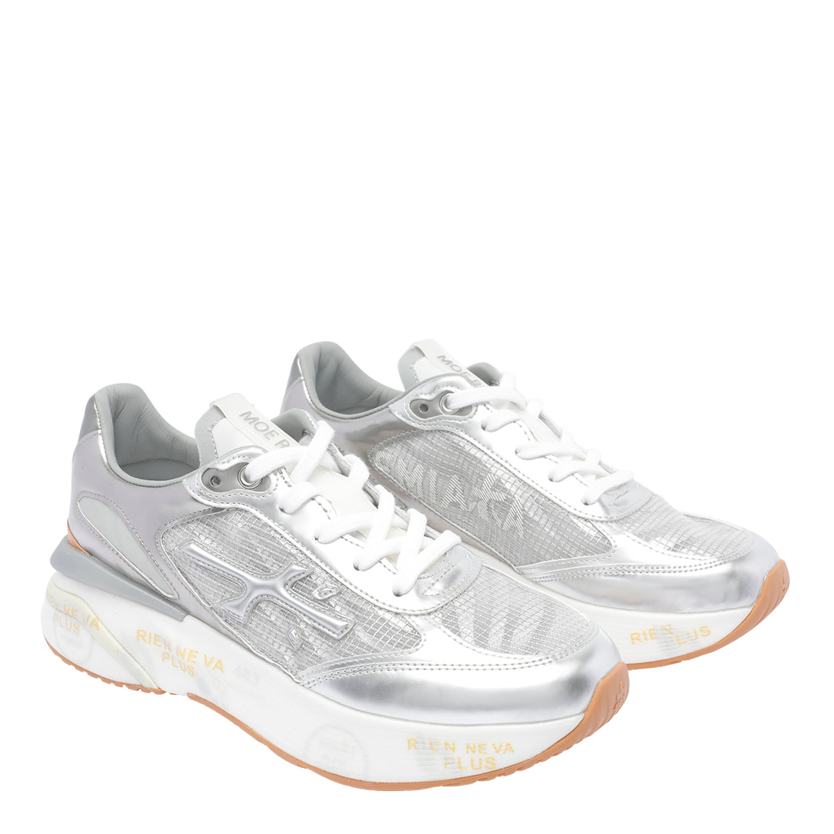 Premiata Sneakers Silver Fabric Rubber/rubber Sole