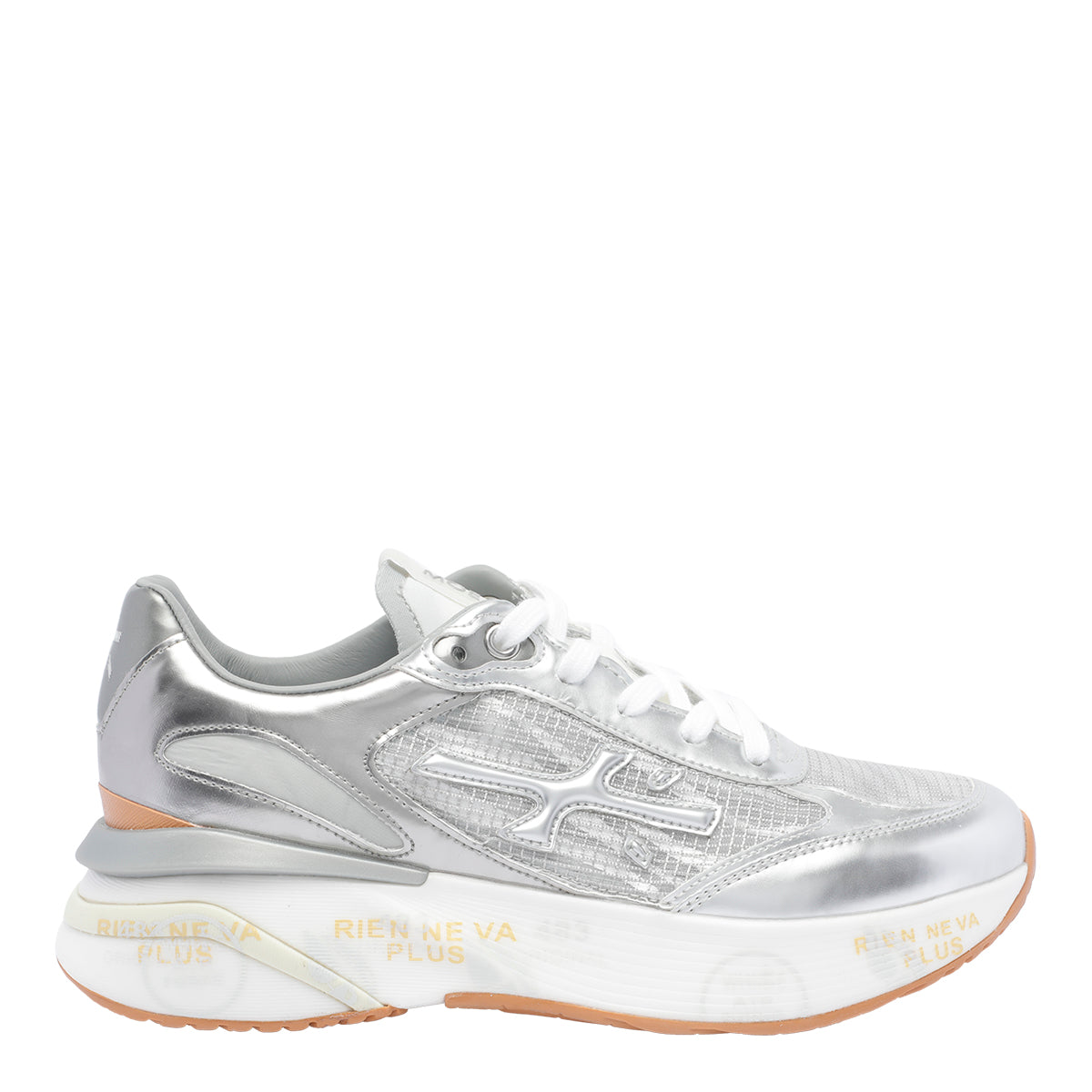 Premiata Sneakers Silver Fabric Rubber/rubber Sole