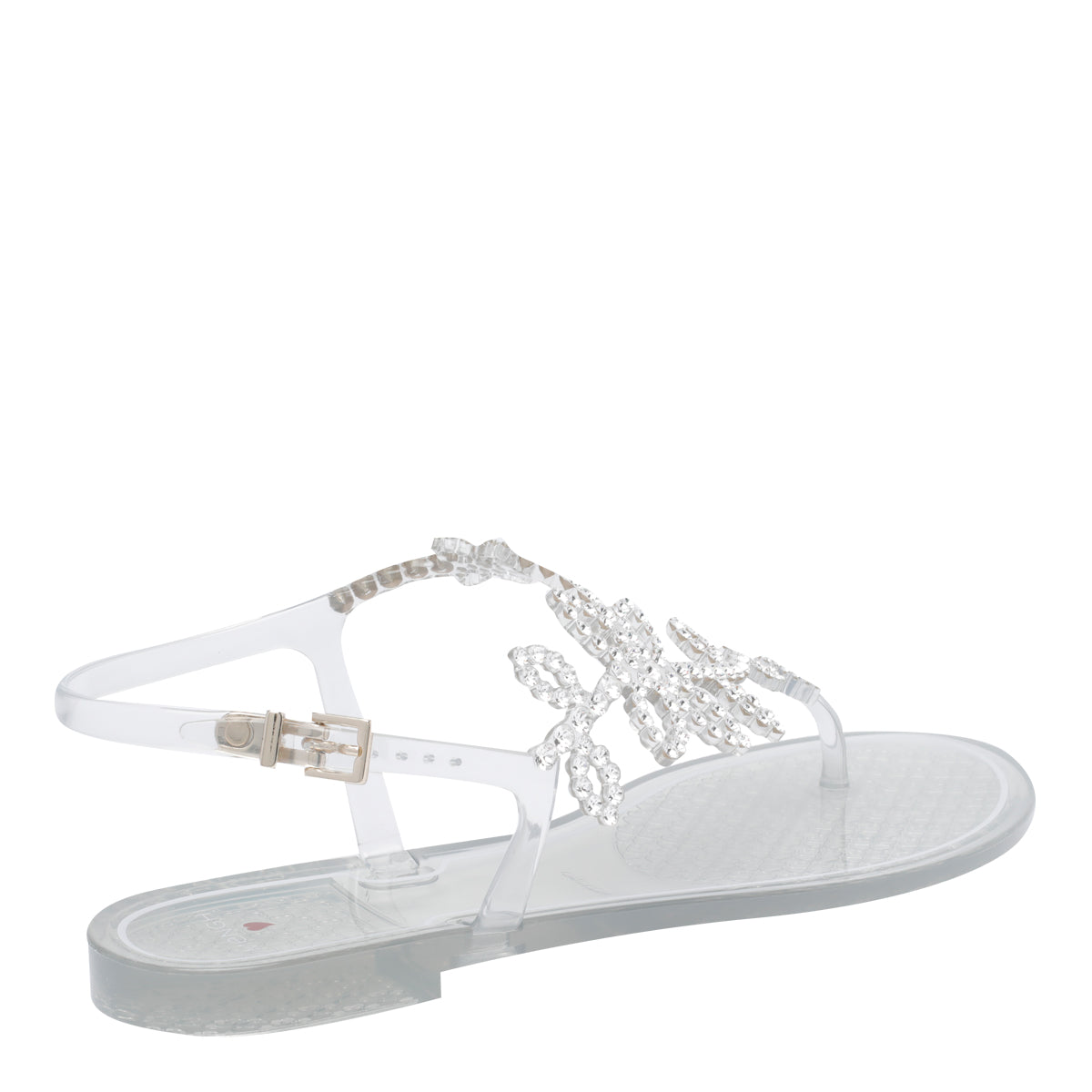 Menghi Sandals Silver Rubber And Strass/rubber Sole