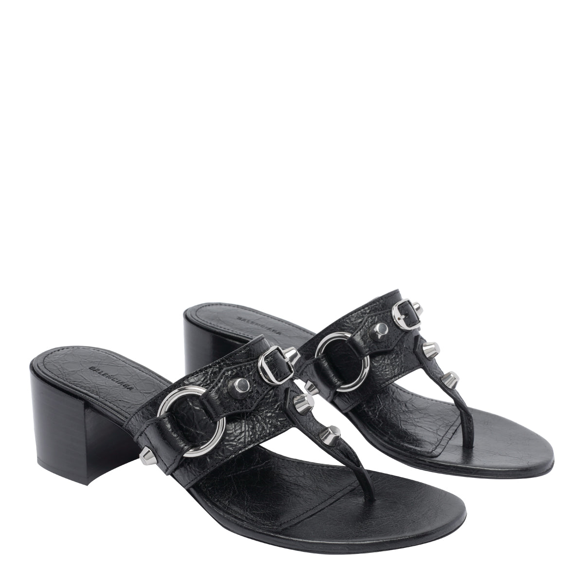 Balenciaga With Heel Black Calf Leather/leather Sole