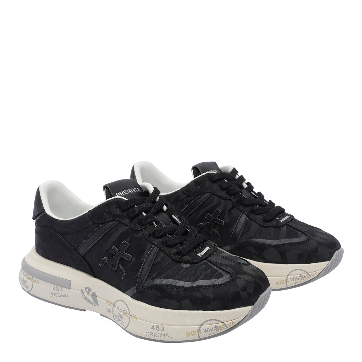 Premiata Sneakers Black Fabric/rubber Sole