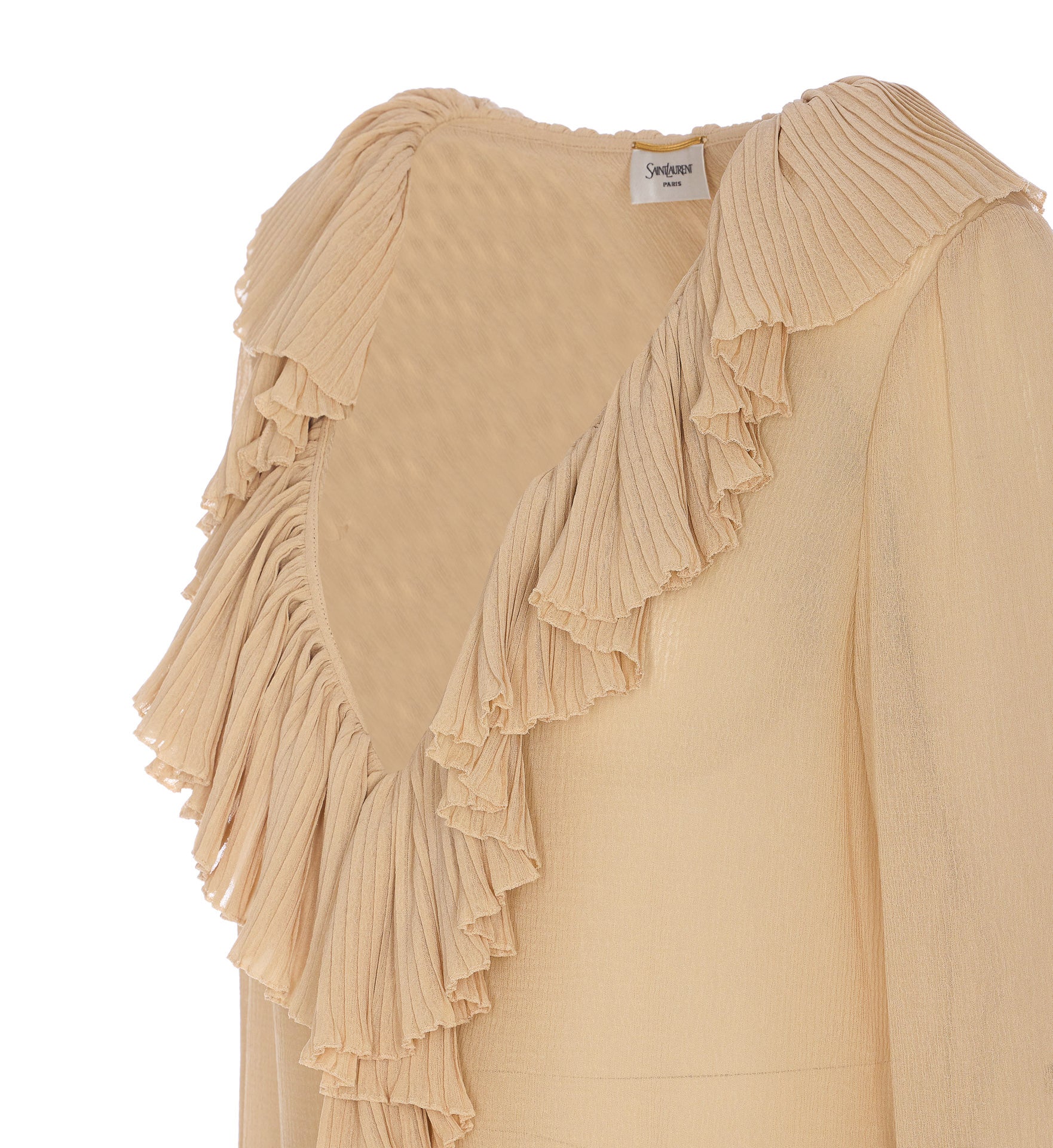 Saint Laurent Shirts Beige Silk