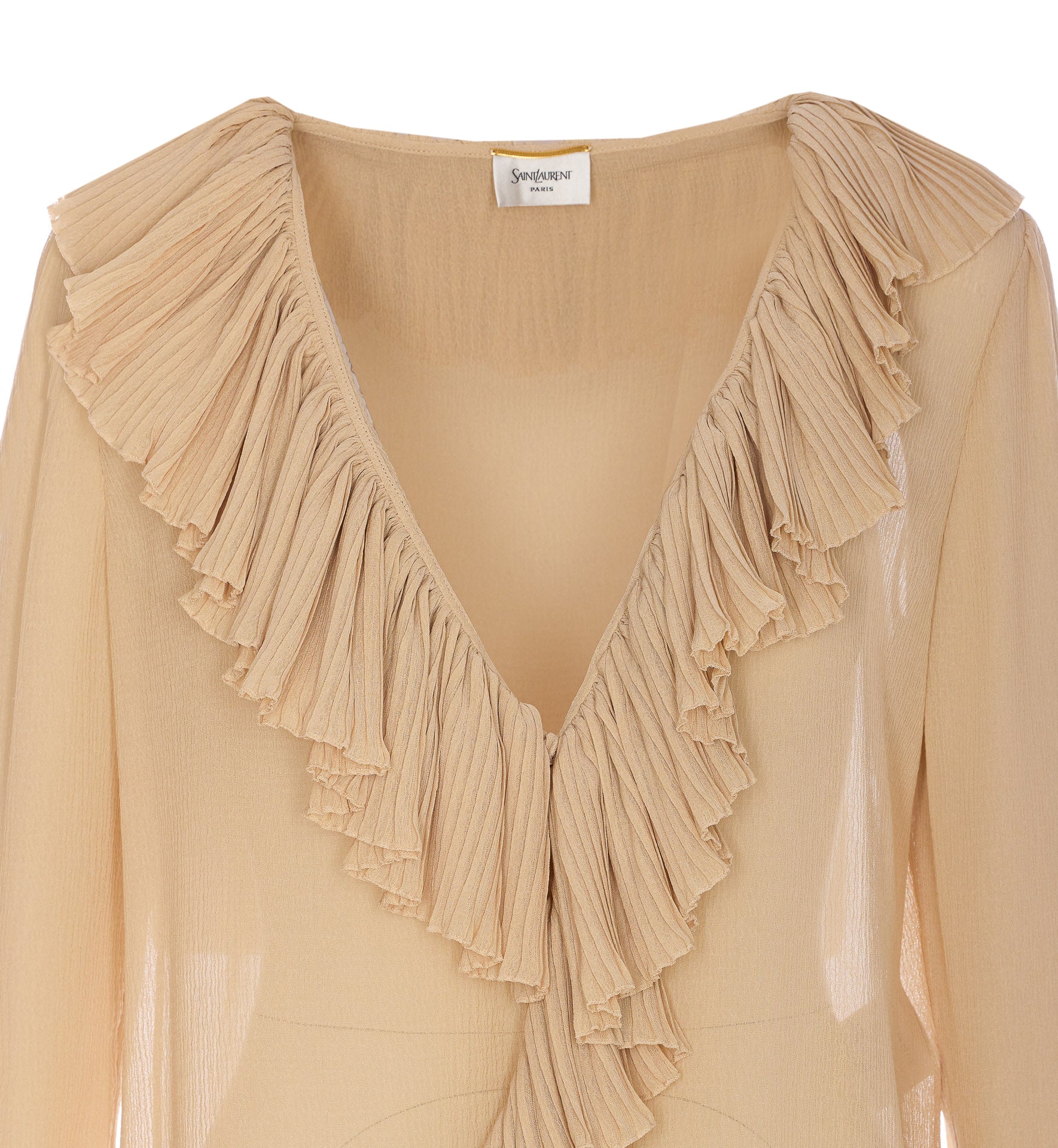 Saint Laurent Shirts Beige Silk