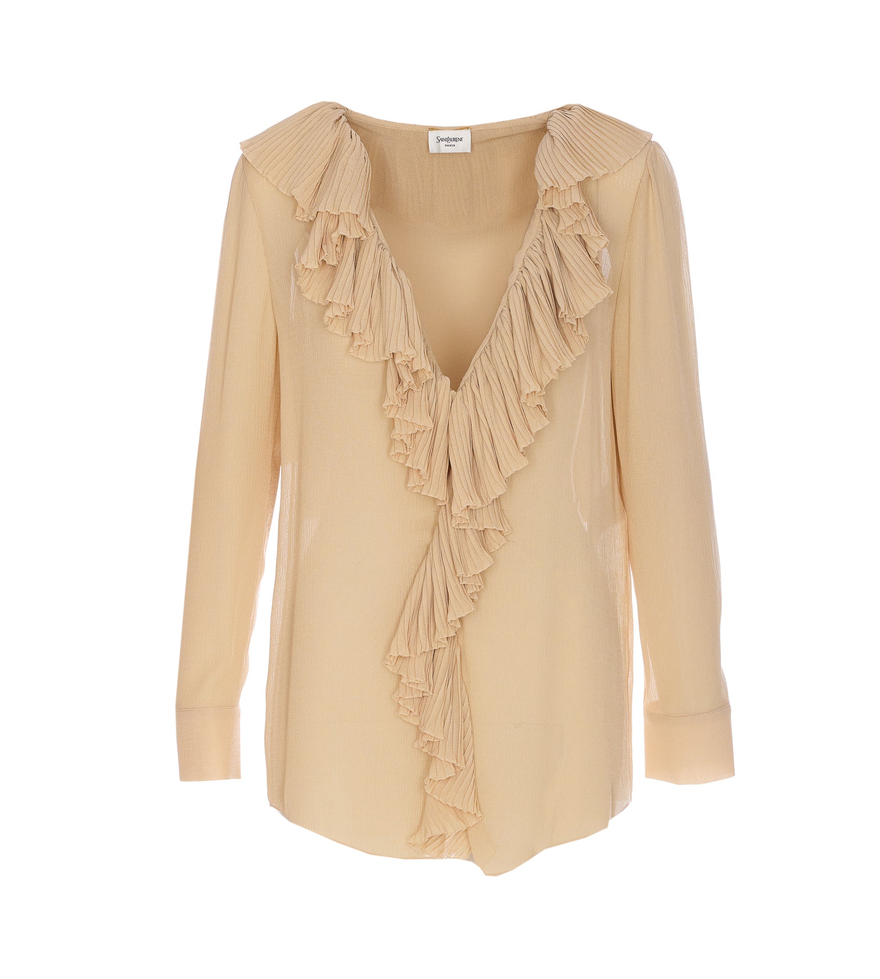 Saint Laurent Shirts Beige Silk